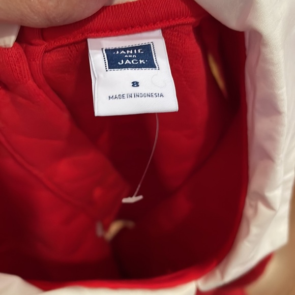 Janie and Jack girls red quilted heart dress with white collar size 8 NWOT - Picture 7 of 7